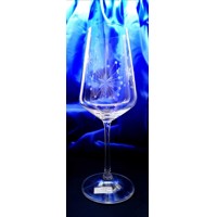 LsG-Crystal Skleničky na bílé červené víno ručně broušené/ ryté dekor Vločka S...