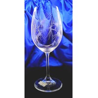 LsG-Crystal Sklenice skleničky broušené ryté na červené víno Bodlák Lara-450 m...