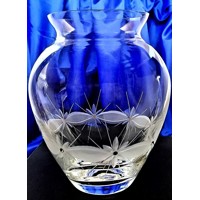 LsG-Crystal Sklo váza broušena křišťálová dekor Kanta s krystaly 8x Swarovski ...