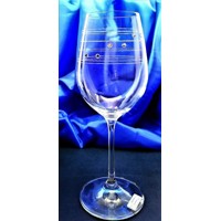 LsG-Crystal Skleničky na bílé víno Swarovski krystaly  ručně ryté dekor Claudi...