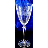 LsG-Crystal Sklenička na červené / bílé víno 3 x krystal dekor Květ originální...