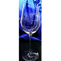 LsG-Crystal Skleničky na víno červené ručně broušené ryté dekor Bodlák Viola-3...