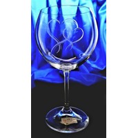 LsG-Crystal Sklenice na Burgund skleničky na červené víno ručně broušené dekor Srdce dárkové balení DV-1014 460 ml 2 Ks.