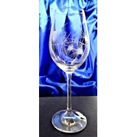 LsG-Crystal Skleničky na bílé víno ručně broušené ryté dekor Bodlák Viola-1545...