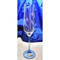 LsG-Crystal Skleničky modré na šampus/ sekt/ šumivá vína ručně broušené ryté Bodlák dárkové balení Ella-2598 190 ml 2 Ks.