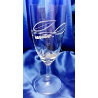 LsG-Crystal Skleničky na pivo, víceúčelové sklo, ručně broušené, ryté, dárkové balení „Konvalinka mat “ (Kate -1011), 380ml 6 Ks.