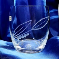 LsG-Crystal Skleničky na vodu, víceúčelové sklo, ručně broušené, ryté, dárkové balení „Konvalinka mat “ (Cx-1017), 300 ml, 6 ks.