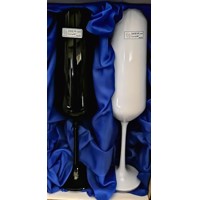 LsG-Crystal Skleničky bílé černé na šampus/ sekt/ šumivá vína ručně dekorováno dárkové baleníW-1598 200ml 2  Ks.
