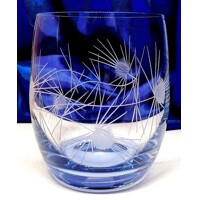 Wassergläser Wasser Glas Blau Muster Diestel hand geschlffen 1781 300ml 6 Stück.