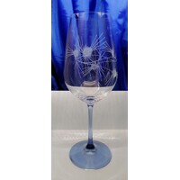 Rotweingläser Blauer Stiel Hand graviert Distel Ella-33080 550ml 6 Stück.