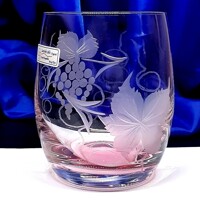 Wassergläser Wasser Glas Rosa Muster Weinlaub Hand geschlffen 10781 300ml 6 Stück.