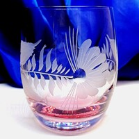 Wassergläser Wasser Glas Rosa Muster Hagebutte Hand geschlffen S90681 300ml 6 Stück.