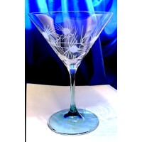 Martini Glas Martinigläser 4 Farben Hand geschliffen Muster Distel Mix2947 290ml 4 Stück.