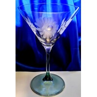 LsG-Crystal Skleničky Martini zelené ručně broušené dekor Růže Mati-2962 290ml 4 Ks.