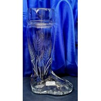 LsG-Crystal Sklenice kopačka půllitr na pivo pivní bota ručně broušená dekor ječmen 0101 500ml 1 Ks.