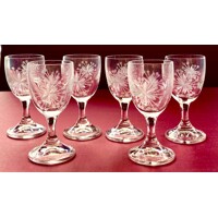 LsG-Crystal Vánoční skleničky na lihoviny likéry panáky s nožičkou dekor Vločka L-12284 80 x 40 mm 30ml 6 ks